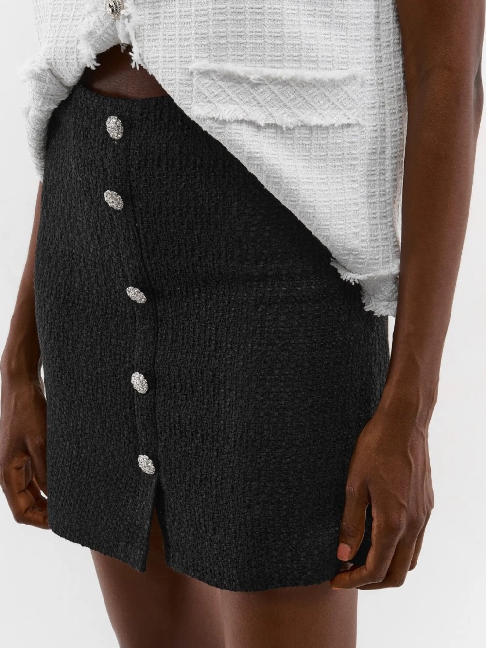 H&M A-LINE SKIRT with rhinestone buttons